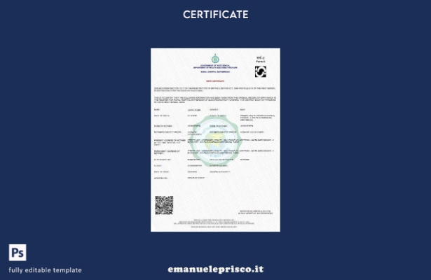 stile verificato Modello di certificato di nascita di un ospedale rurale del Ben